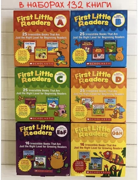 First Little Readers ABCDEF 6 боксов книг Английский язык для детей