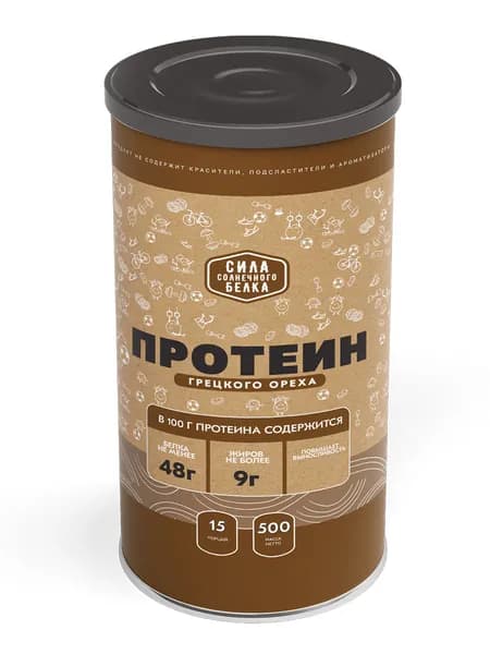 Протеин грецкого ореха, 500г, спортивное питание Сила солнечного белка