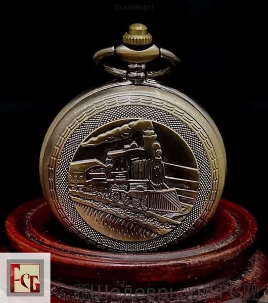 Карманные часы механические с автоподзаводом, двойная крышка, ретро