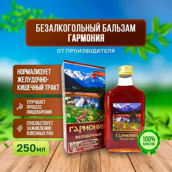 Бальзам на травах безалкогольный Гармония "Желудочный"