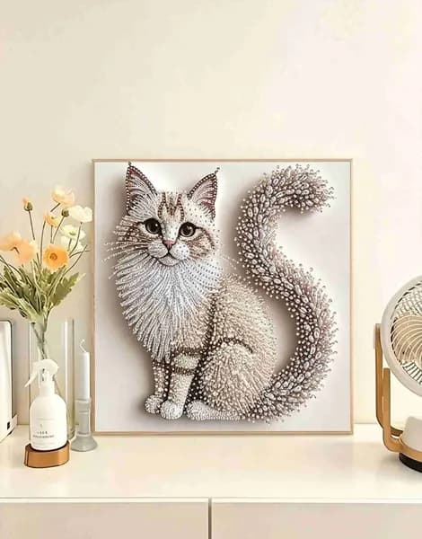 Алмазная мозаика "Кошка" Картина стразами Алмазное хобби 30х30см