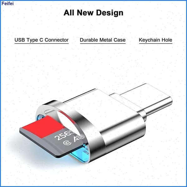 Адаптер для чтения карт Micro-SD, USB Type C - Micro-SD/TF адаптер для Type-C,B