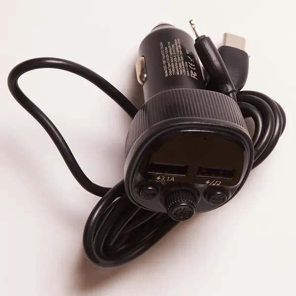 Автомобильный FM-модулятор с Bluetooth Kakusiga 100W / Type-C, Lightning, Micro-USB