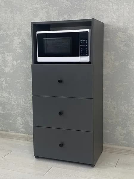 Комод для кухни 50 см напольный с 3 ящиками для СВЧ