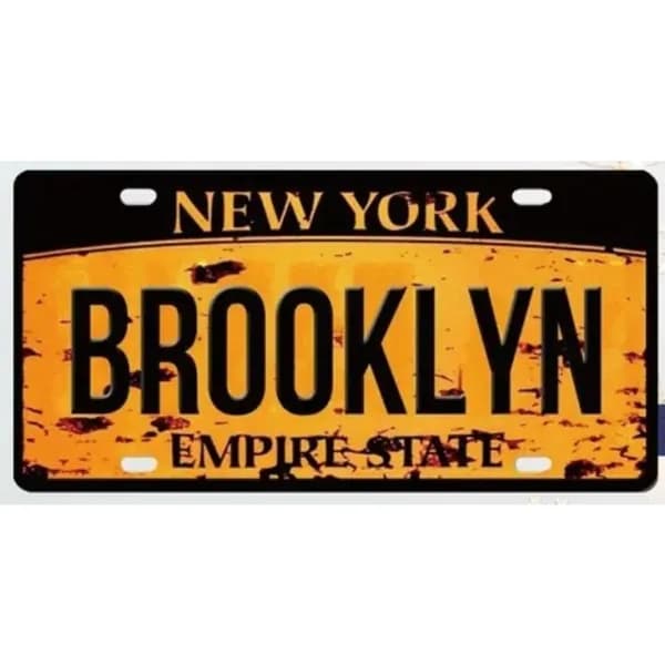 Табличка Номерной Знак Нью-Йорка "BROOKLYN" (Имперское Штат), ретро стиль, металл, декор для любителя американской культуры, 20 30 см.