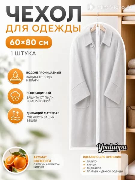 Чехол для одежды, 80 см х 60, 1 шт