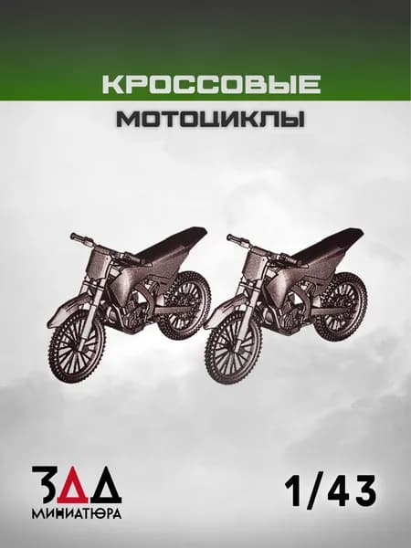 3ДД Кроссовые мотоциклы - 2шт. Фотополимер. Россия, Современность. Масштаб 1/43