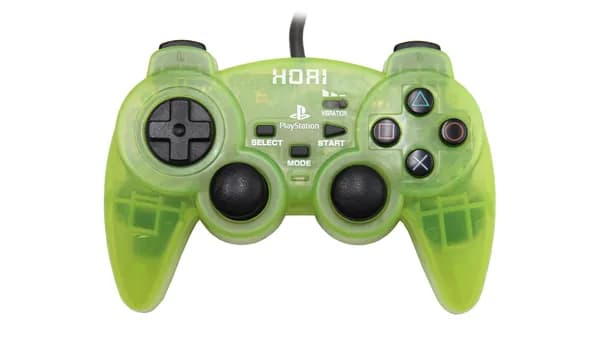 Геймпад проводной Hori Analog Sindou Pad для PS2 желтый (прозрачный) Винтаж
