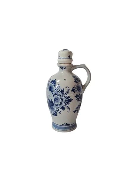 Кувшин винтажный с крышкой-пробкой Delft Blue / Erven Lucas Bols Amsterdam 1575 "Мельницы", фарфор, 18 x 13см, 1950-60гг.