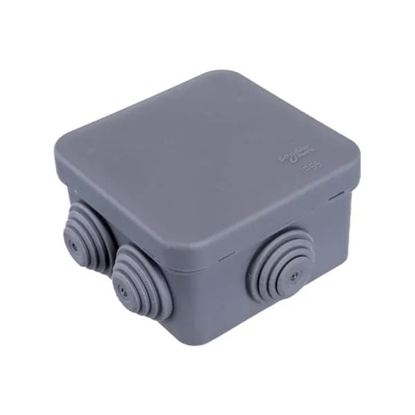Распределительная коробка 70x70x40 мм открытой установки IP55 уличная квадратная серая SE