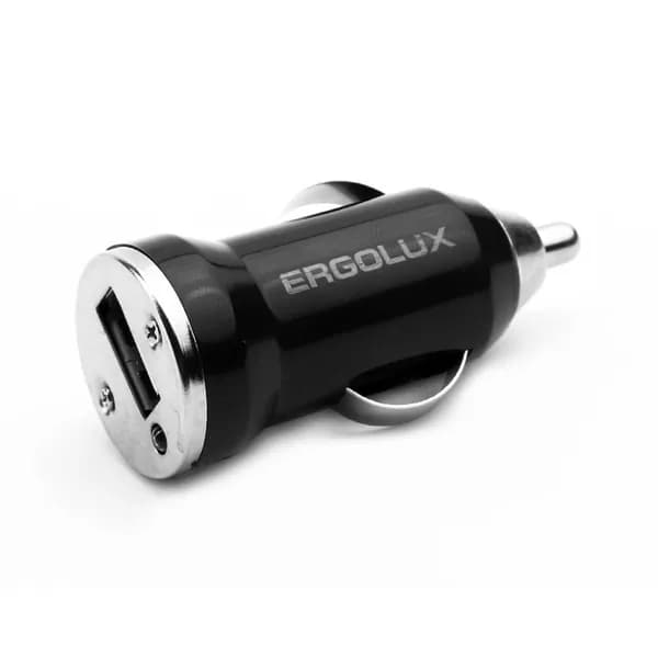 Автомобильный адаптер для зарядки телефона с USB 12В 5V/2А, черный