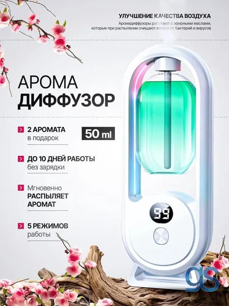 Braucher Аромадиффузор ультразвуковой аромат_filter-aroma, белый