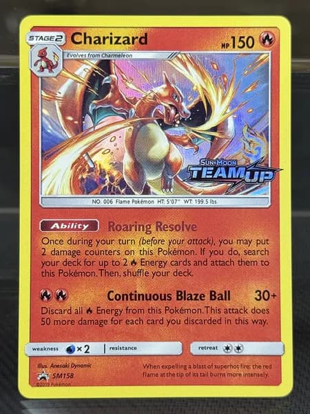 Портативные карты PKM K Настройка и прокси высококачественной Charizard Sun & Moon Promos (SMP) #SM158