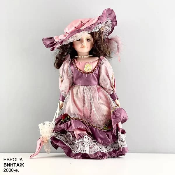 Винтажная коллекционная кукла "Виолетта". Фарфор, текстиль Lisa Jane . Европа, 2000-е.