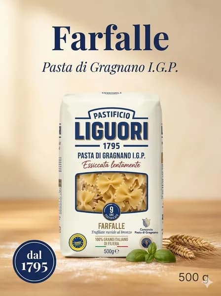 Макароны Liguori Farfalle паста из твердых сортов пшеницы Pasta di Gragnano I.G.P.