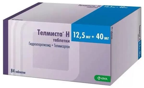 Телмиста Н, таблетки 12.5 мг+40 мг, 84 шт.