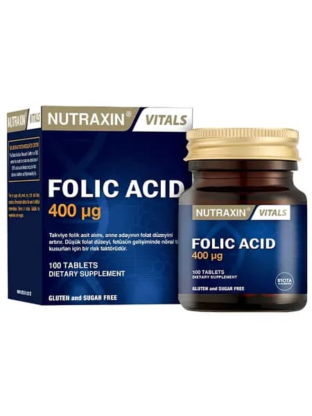 Nutraxin Folic Acid 400 мкг 100 таблеток Поддержка крови и здоровья будущих мам