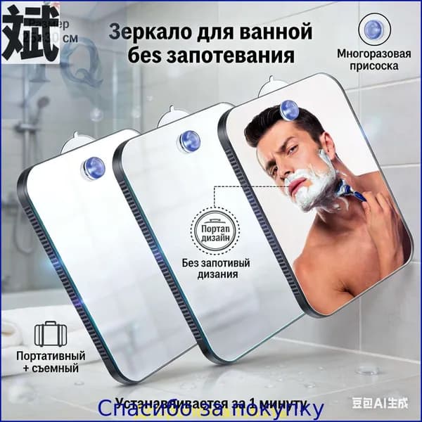 Зеркало для ванной 20х30 см прямоугольное