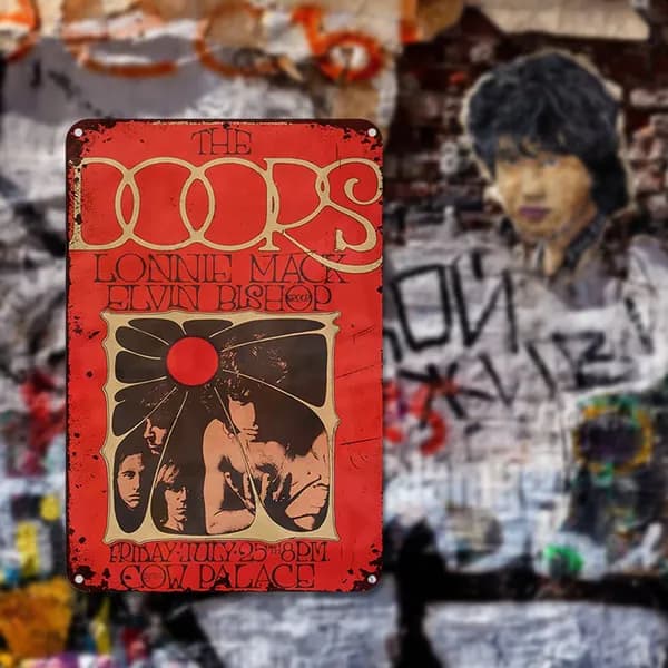 Металлическая картина прямоугольная 30 20 см с изображением группы The Doors
