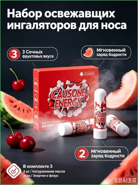 Набор освежающих ингаляторов, ароматический стик для бодрости и энергии