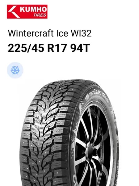 Шины зимние 225 45 R17 94T Wintercraft Ice WI32