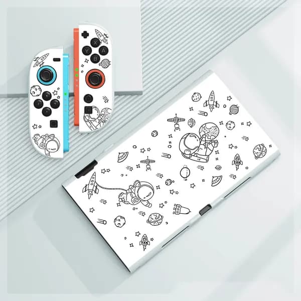 Тематический защитный чехол, Съемная мягкая оболочка для Nintendo Switch 2, Мягкий силиконовый чехол для Switch 2_NS 2_Белая ручка астронавта