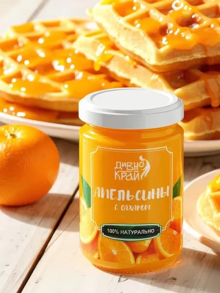 Апельсины протертые с сахаром "Дивно край" 290 г
