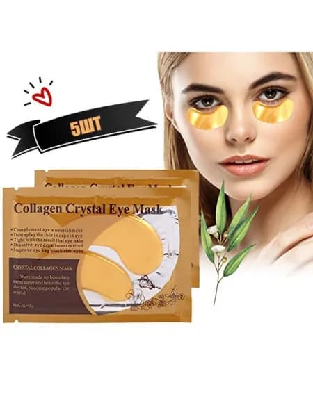 Collagen Crystal Facial Mask Коллагеновые гидрогелевые патчи для кожи вокруг глаз с алоэ вера и экстрактом зеленого чая 5 пар