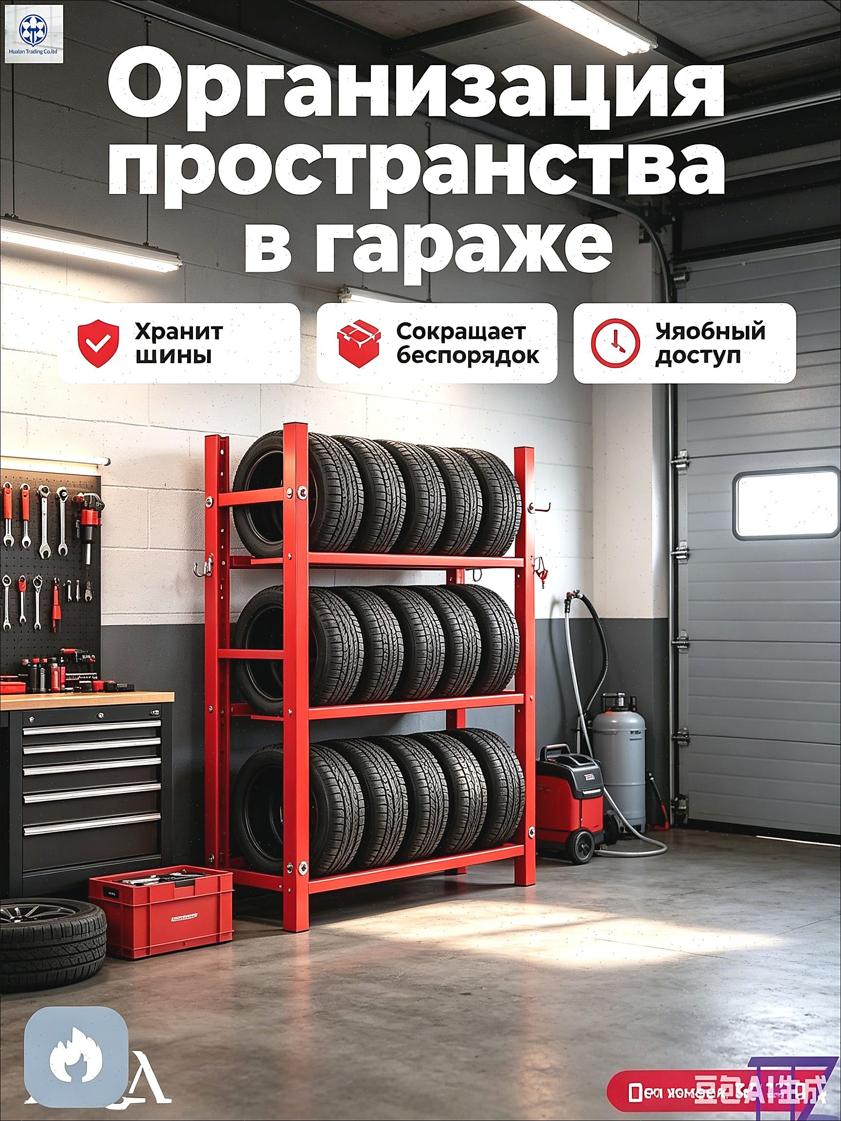 Подставка для шин RC 1/10 из алюминиевого сплава, стеллаж для 4 колес, красный держатель
