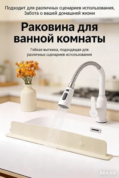 Удерживающая пластина для раковины позволяет больше не беспокоиться о намокании столешницы.