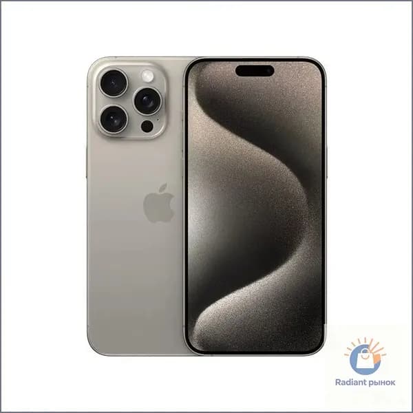 Муляж iPhone 15 Pro Max Grey Titanium / Макет-копия смартфона Айфон 15 Про Макс серый титан / Образец для витрины iPhone 15 Pro Max серый титан