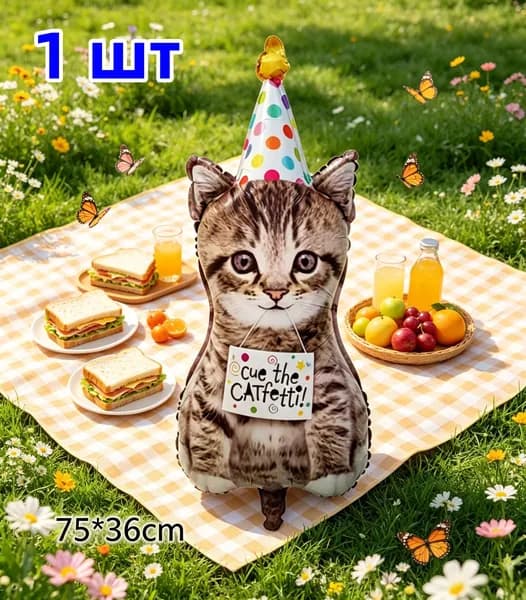 шары воздушные набор;Кошачий шар в шляпе ;1 шт