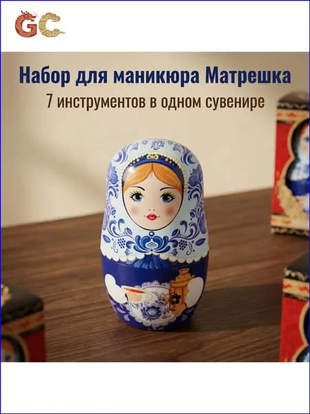 Креативный набор маникюрных инструментов в матрёшке: профессиональные кусачки, пилки и аксессуары с русским дизайном стильный подарок для ухода за ногтями