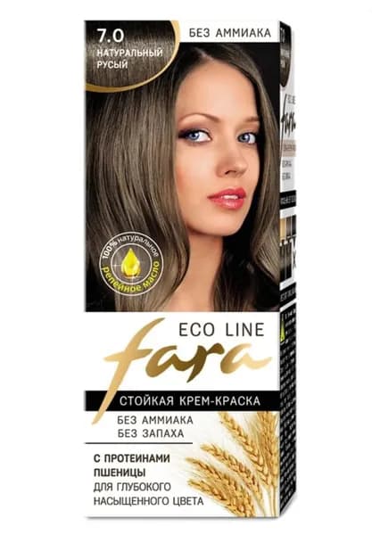Fara Стойкая крем-краска для волос Eco Line, натуральный русый