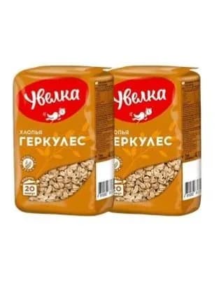 Хлопья овсяные Увелка "Геркулес", м/у, 2шт по 400 г