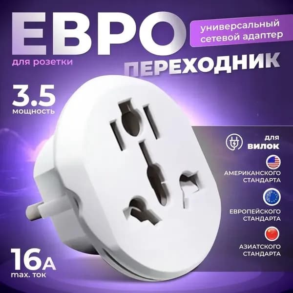Переходник с китайской вилки AlisaFox для розетки на евровилку