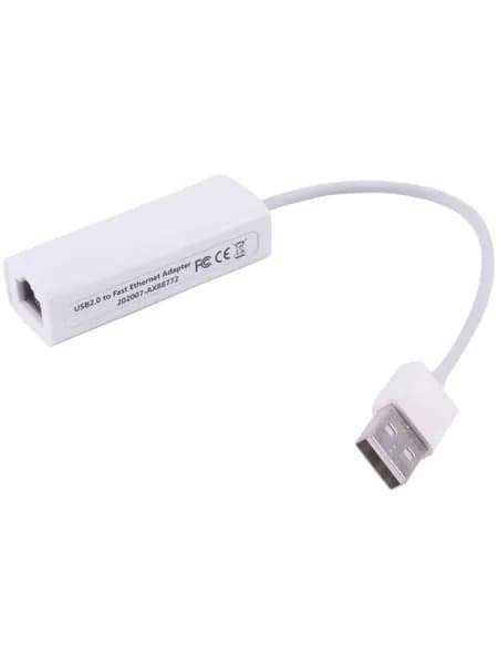 Сетевая карта Ethernet адаптер переходник USB 2.0 - LAN Rj45 10/100 Mbps для интернет кабеля белая