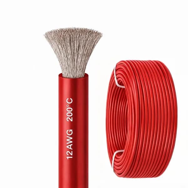 Силиконовый медный провод 12 AWG красный 1 метр