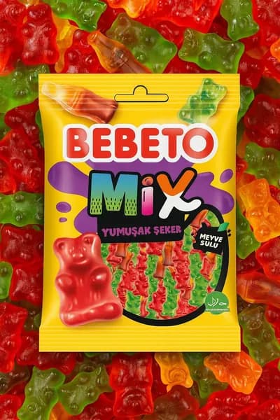 Bebeto Фруктовые сладкие и веселые желейные конфеты 80 г