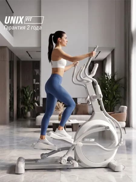 Эллиптический тренажер UNIX Fit MV-850 (Авто наклон / Auto Incline) зеркальный кардио тренажер для дома, эллипсоид, до 150 кг, шаг 52 см, маховик 26 кг, 32 уровня нагрузки