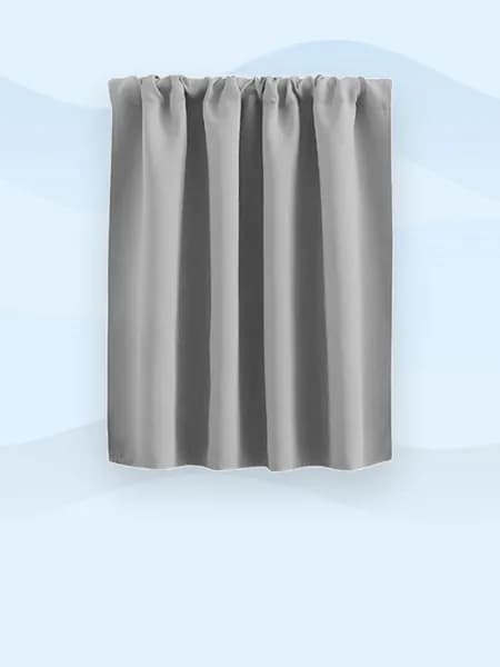 Шторы блэкаут короткие для маленьких окон, Светло-серый - 76x60 см