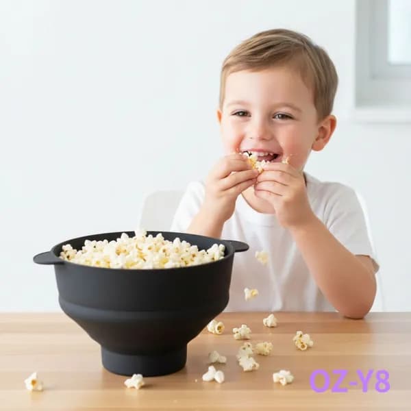 Силиконовая складная миска для попкорна с ручками для микроволновой печи