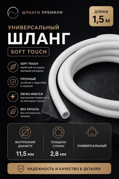 Шланг универсальный софт-тач белый.