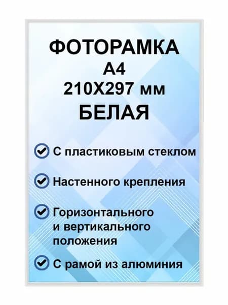 Рамка для постера металлическая А4 21х30 см (210х297 мм)