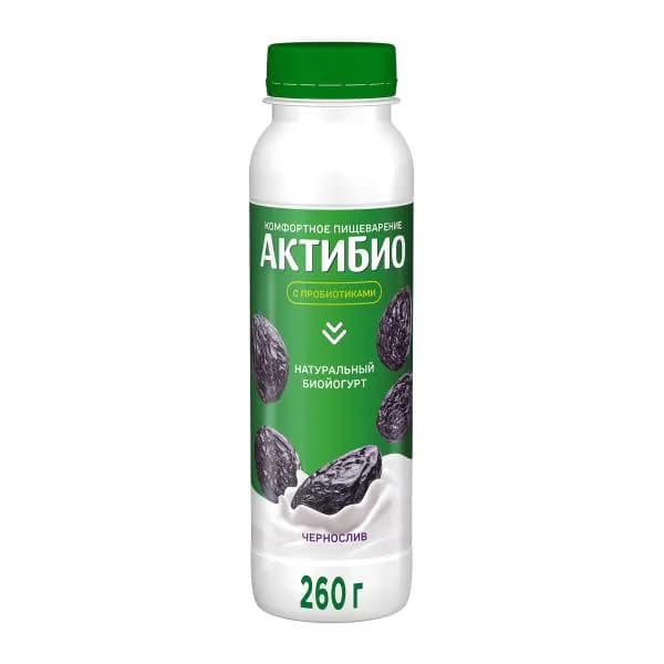 Биойогурт питьевой Актибио с черносливом 1.5% 260г