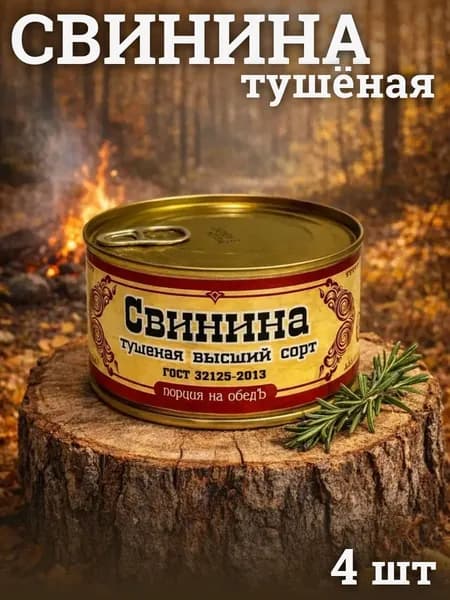 Свинина тушеная высший сорт Старшина 325г 4шт