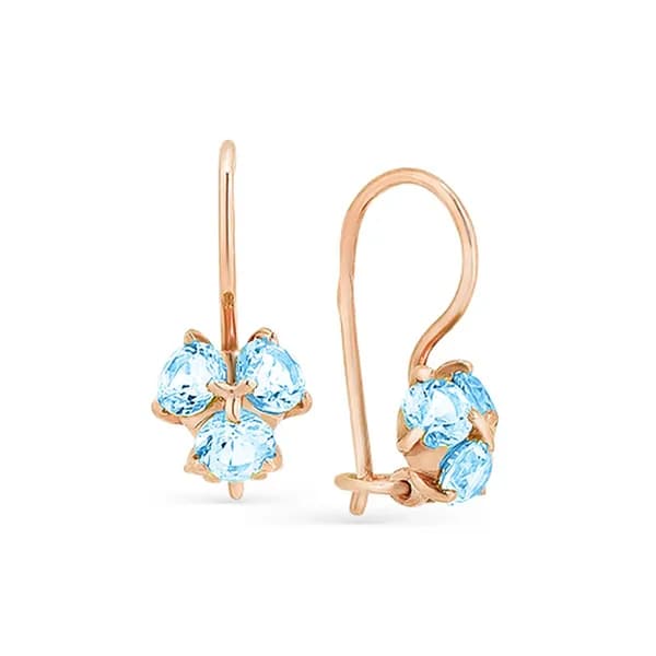 Золотые серьги DIAMANT-ONLINE с топазом 585 пробы