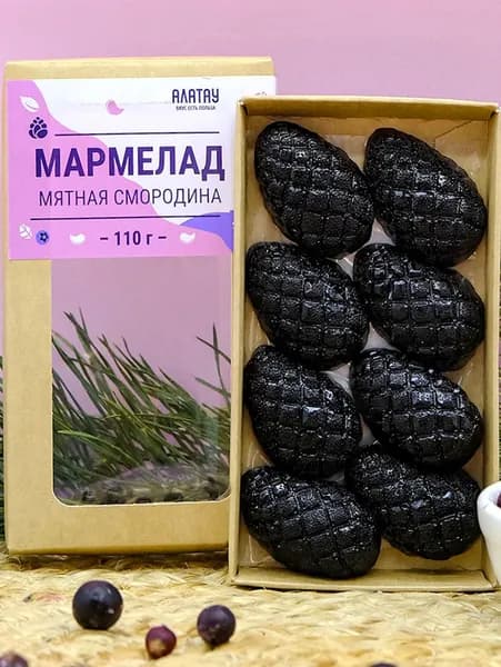 Мармелад натуральный Алатау, мятная смородина, 110 гр, полезные сладости