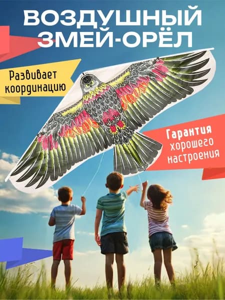 Воздушный змей "Орел" 100 см с катушкой