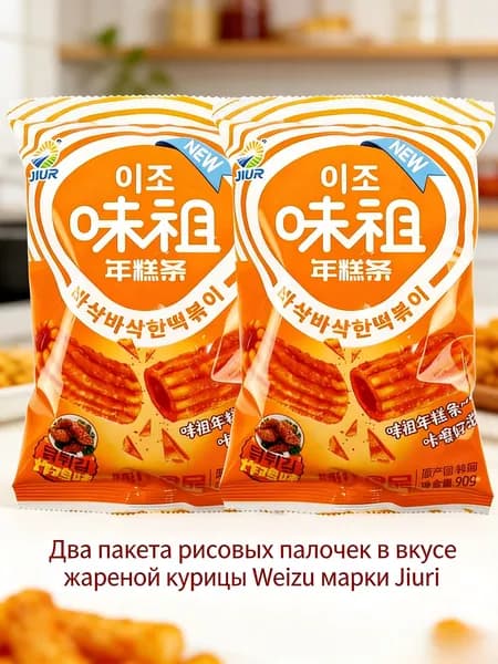 Рисовые снеки со вкусом жареной курицы (корейские), 90 г 2 шт
